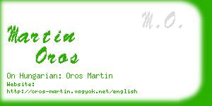 martin oros business card